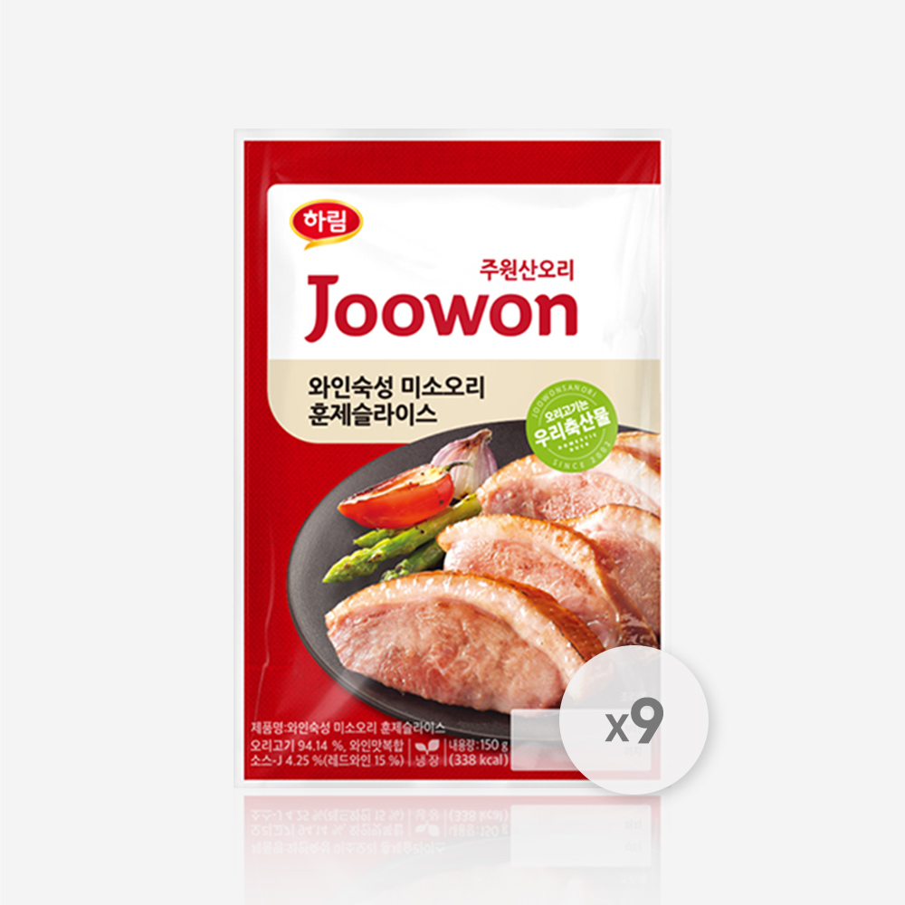 하림 주원산오리 와인숙성 미소 오리 훈제 슬라이스 150g, 9개