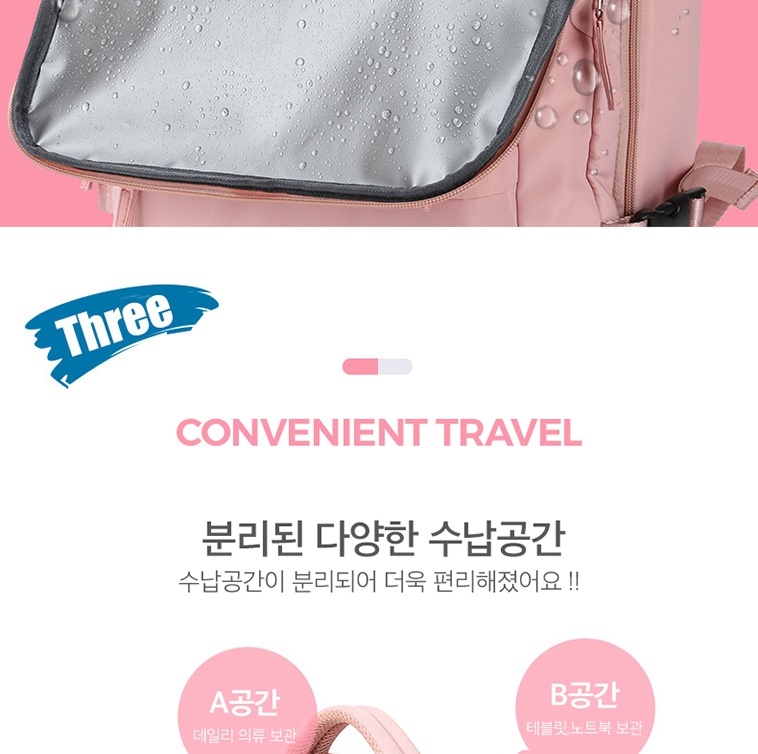가벼운 경량 여대생 백팩 학생 학교 가방 성인 데일리 여행 책가방 이미지 8