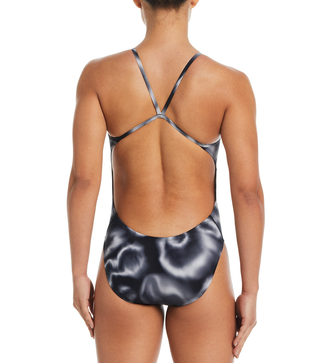 Nike Swim Digi Haze Cut Out One Piece Black, 30 - 상품 이미지