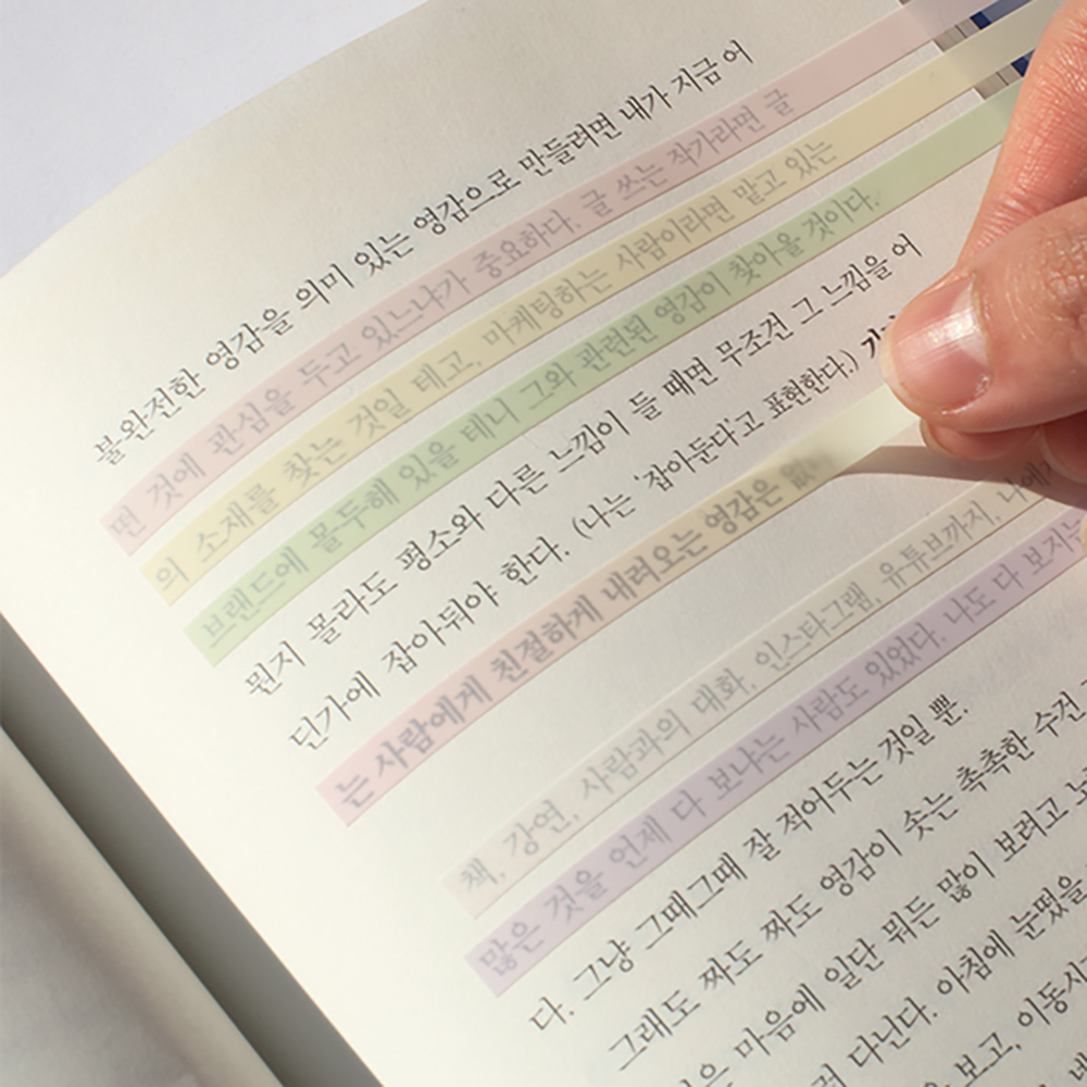 연한형광펜 얇은형광펜 파스텔 플래그 인덱스 다이어리 꾸미기 - 상품 이미지