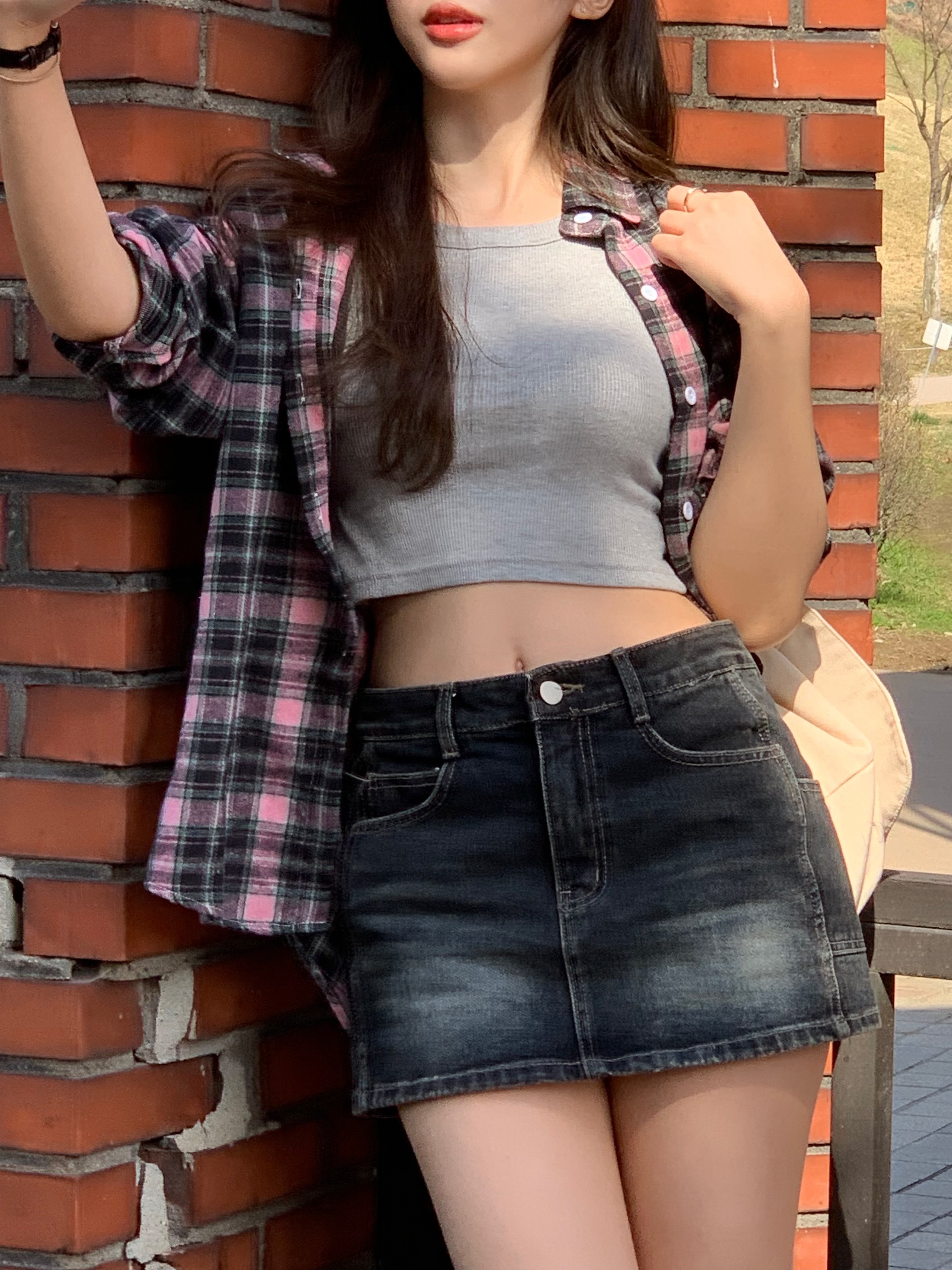 [문의폭주/실물보장] 아일릿 체크 남방 여리핏 체크셔츠 간절기셔츠 (1col) 상세 이미지 21