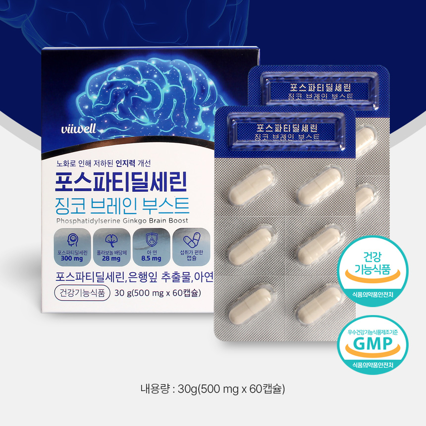 포스파티딜세린 징코 아연 뇌건강 기억력 인지력 혈행 개선 플라보놀배당체 - 상세 이미지 2