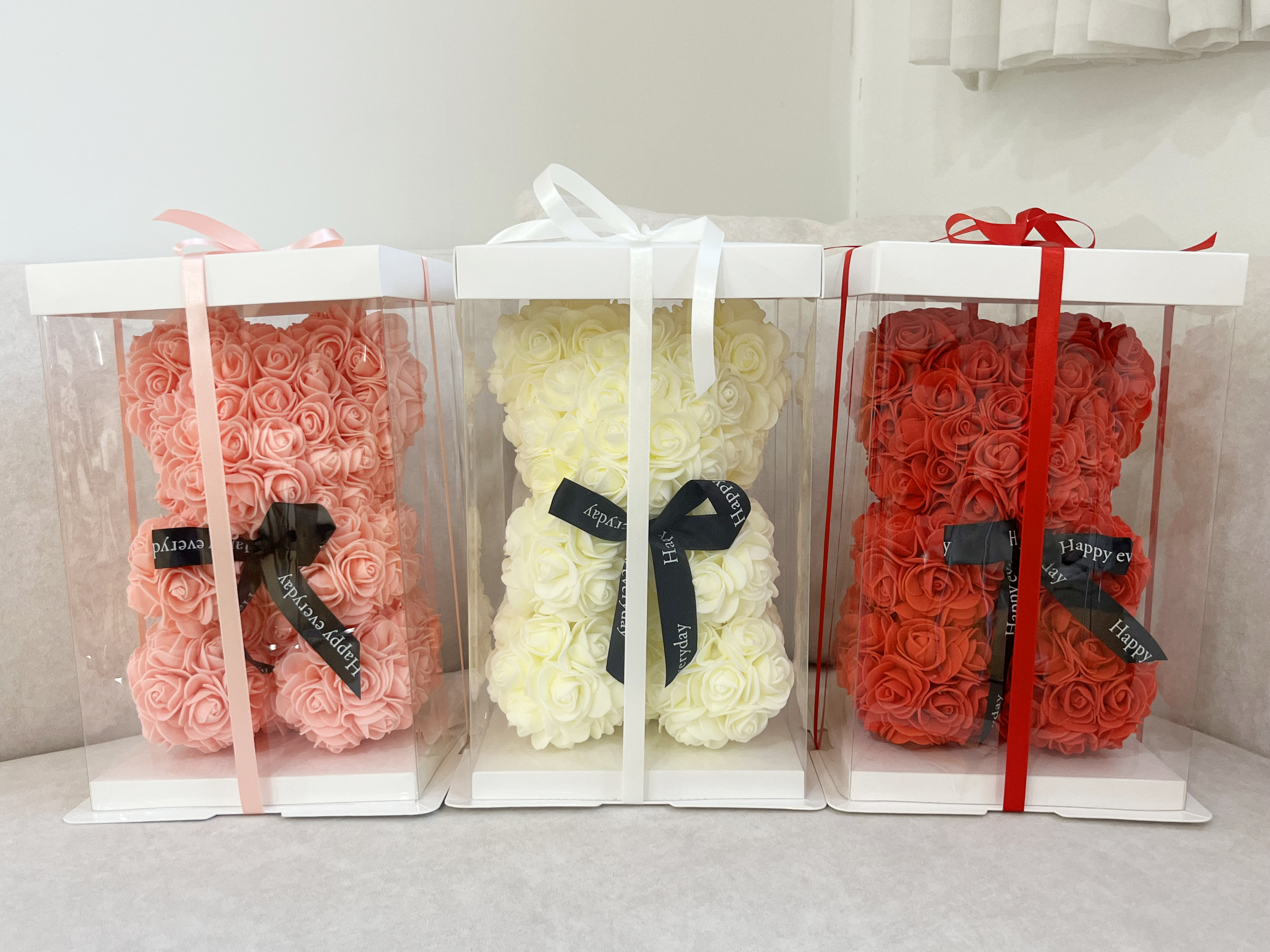 빼빼로데이 곰 꽃다발 커플 크리스마스 꽃 선물 프리저브드 플라워 여자친구 생일 베어핑크 상세 이미지 4