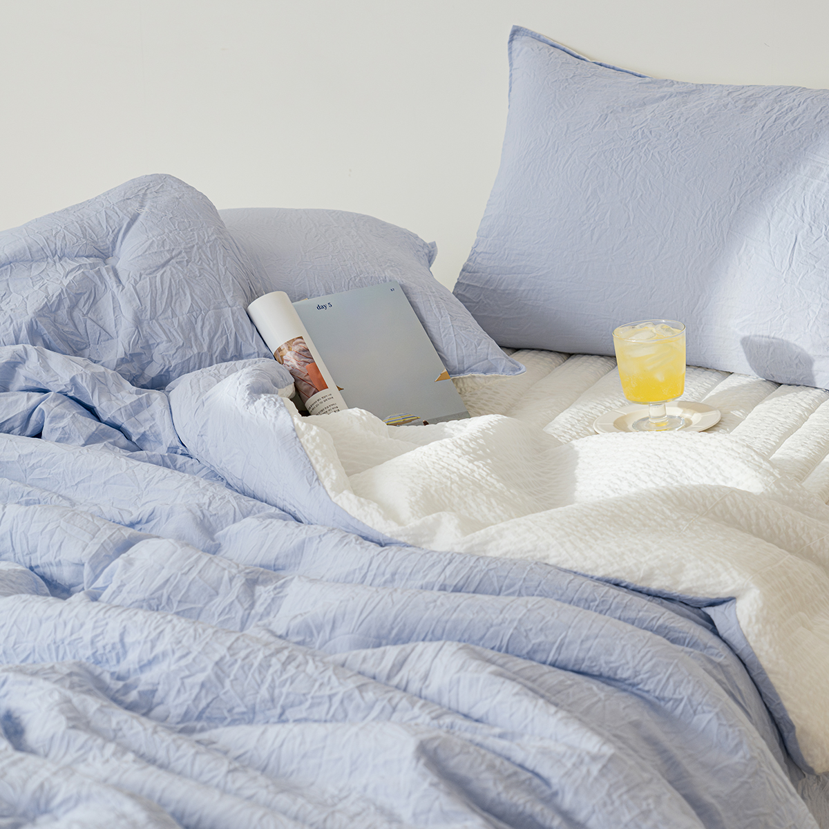 썸머오션 여름이불 먼지없는 시어서커 모달 침구세트 4종