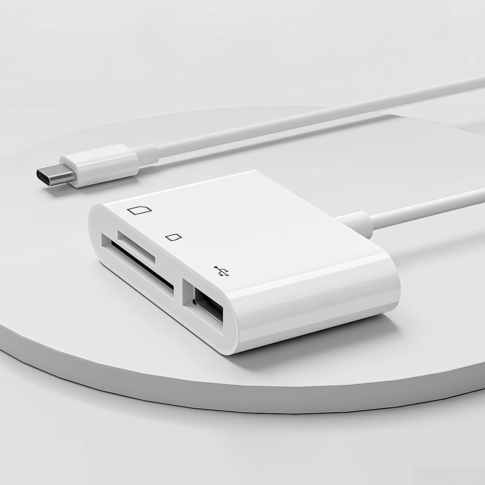 3in1 SD카드 리더기 C타입 USB 케이블 멀티 리더기