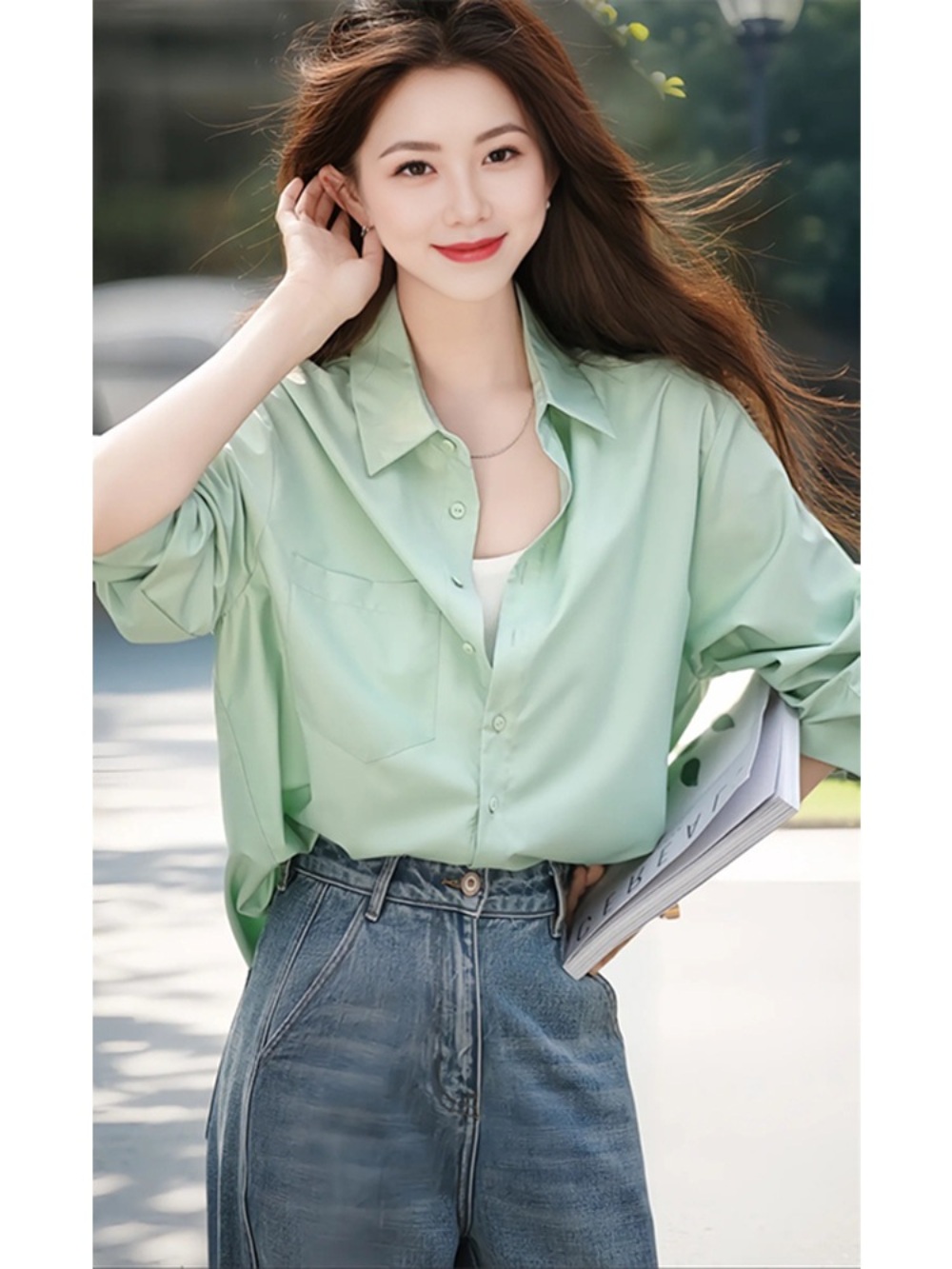 하이드 이보영 나문영 셔츠 블라우스 데일리 데이트 옷 패션 의상 세번째 결혼 오세영 - 상세 이미지 4