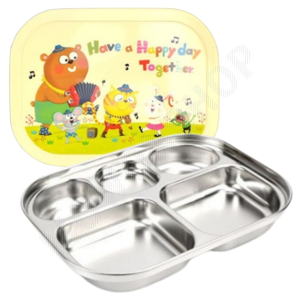 뚜껑있는식판 아이 어린이집 초등 유아 스텐 식판 개인