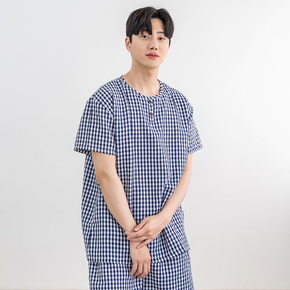 에이원 남성잠옷세트 쿨 엠보 반팔 파자마 홈웨어 잠옷 착용 후기 | 사이즈/핏 총정리 - 대표 이미지