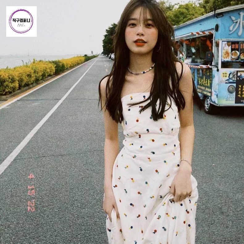 태교 여름 원피스 몰디브 보라카이 괌 다낭 커플 사이판 패션 여행 동 트위드 코디 - 상세 이미지 2