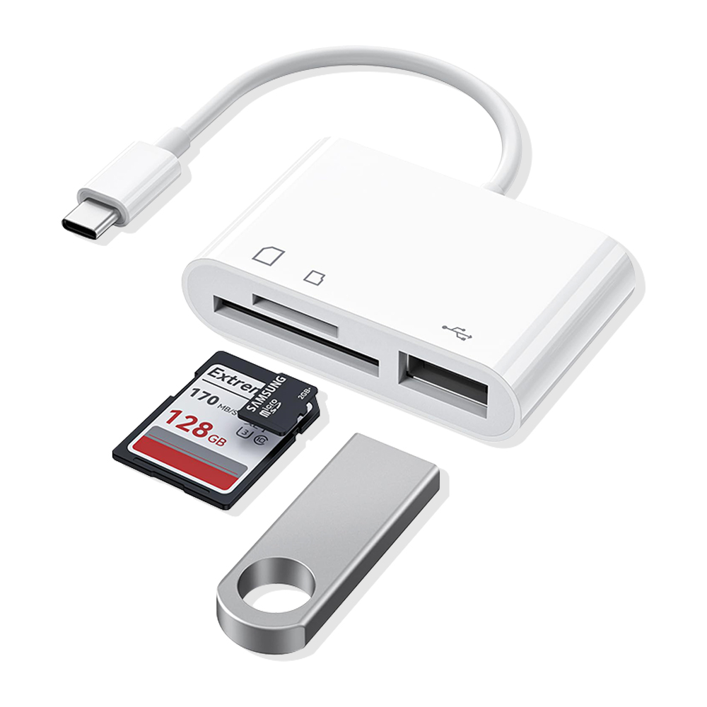 3in1 SD카드 리더기 C타입 USB 케이블 멀티 리더기