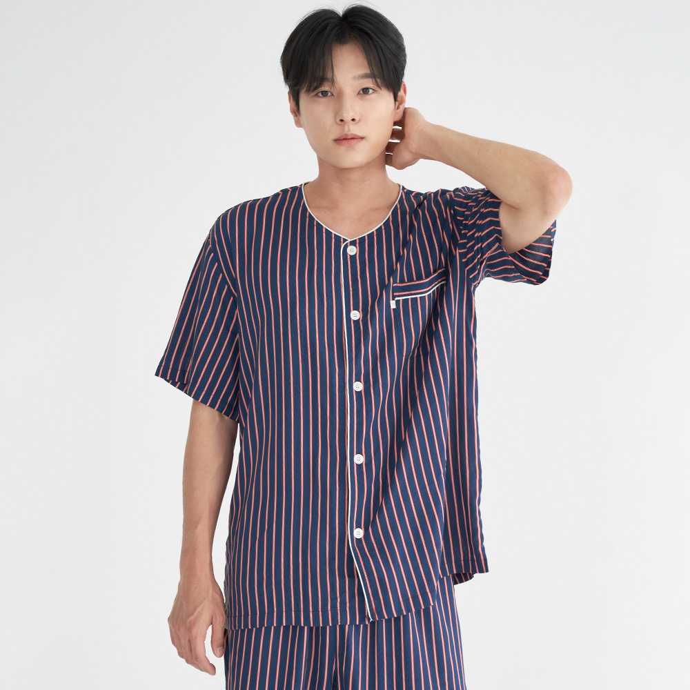 오렌지ST 반팔 레이온 남성 빅사이즈 잠옷 세트 - 상품 이미지