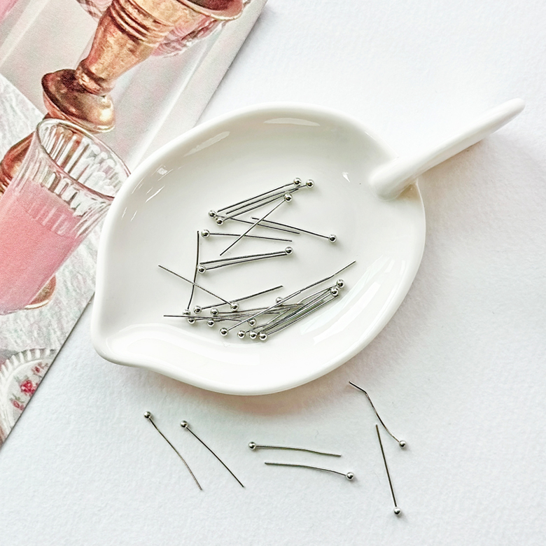 (DIY) 실버 0.5mm 볼핀 비즈공예 부자재 귀걸이 재료(약200개) - 상세 이미지 4
