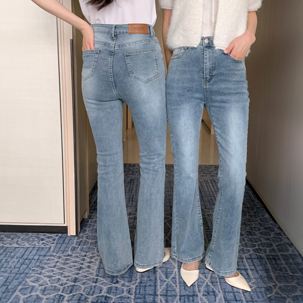 플루 하이웨스트 부츠컷 스판 데님 팬츠 ps4779