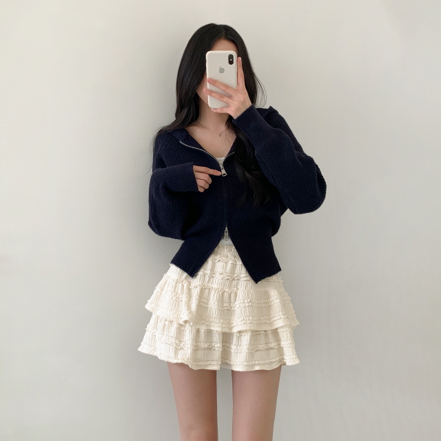 [러블리무드💗] 델피나 레이스 올밴딩 치마 캉캉 프릴 플레어 미니 스커트 상세 이미지 14
