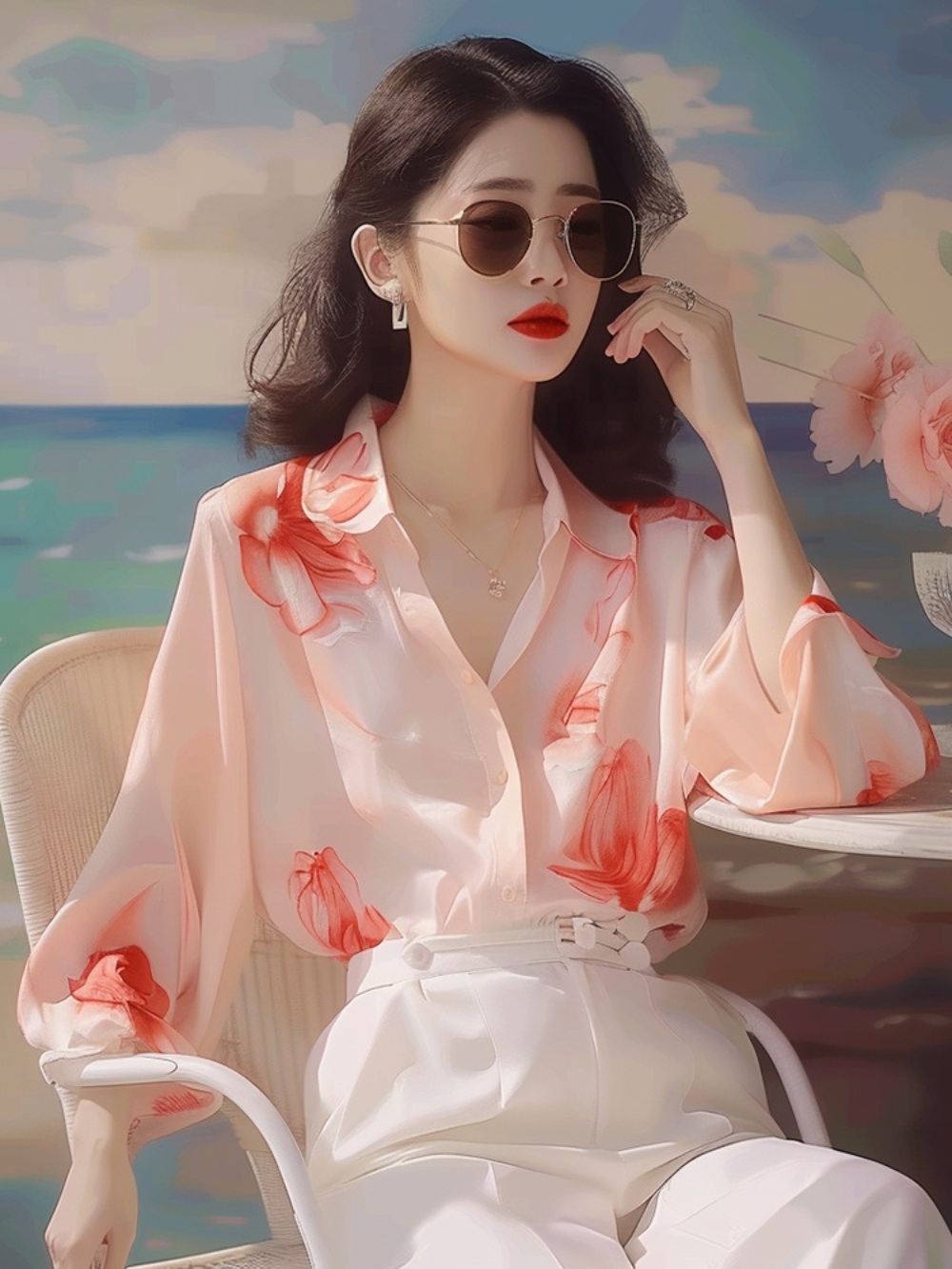 하이드 이보영 나문영 탑 셔츠 레트로 밝은 옷 패션 의상 세번째 결혼 윤해영 - 상세 이미지 2