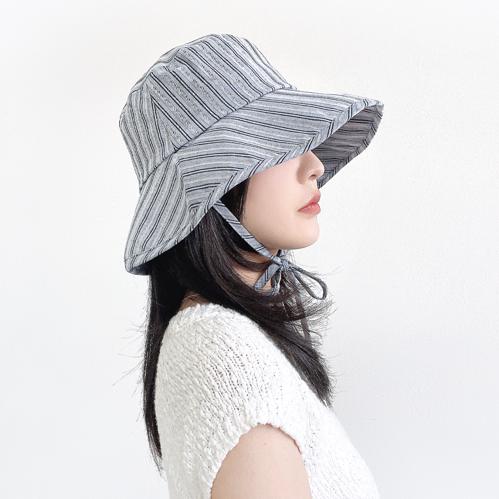 패턴즈 챙넓은 턱끈 스트랩 여성 봄 여름 리본 벙거지모자 버킷햇