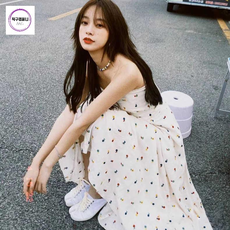 태교 여름 원피스 몰디브 보라카이 괌 다낭 커플 사이판 패션 여행 동 트위드 코디 - 상세 이미지 3