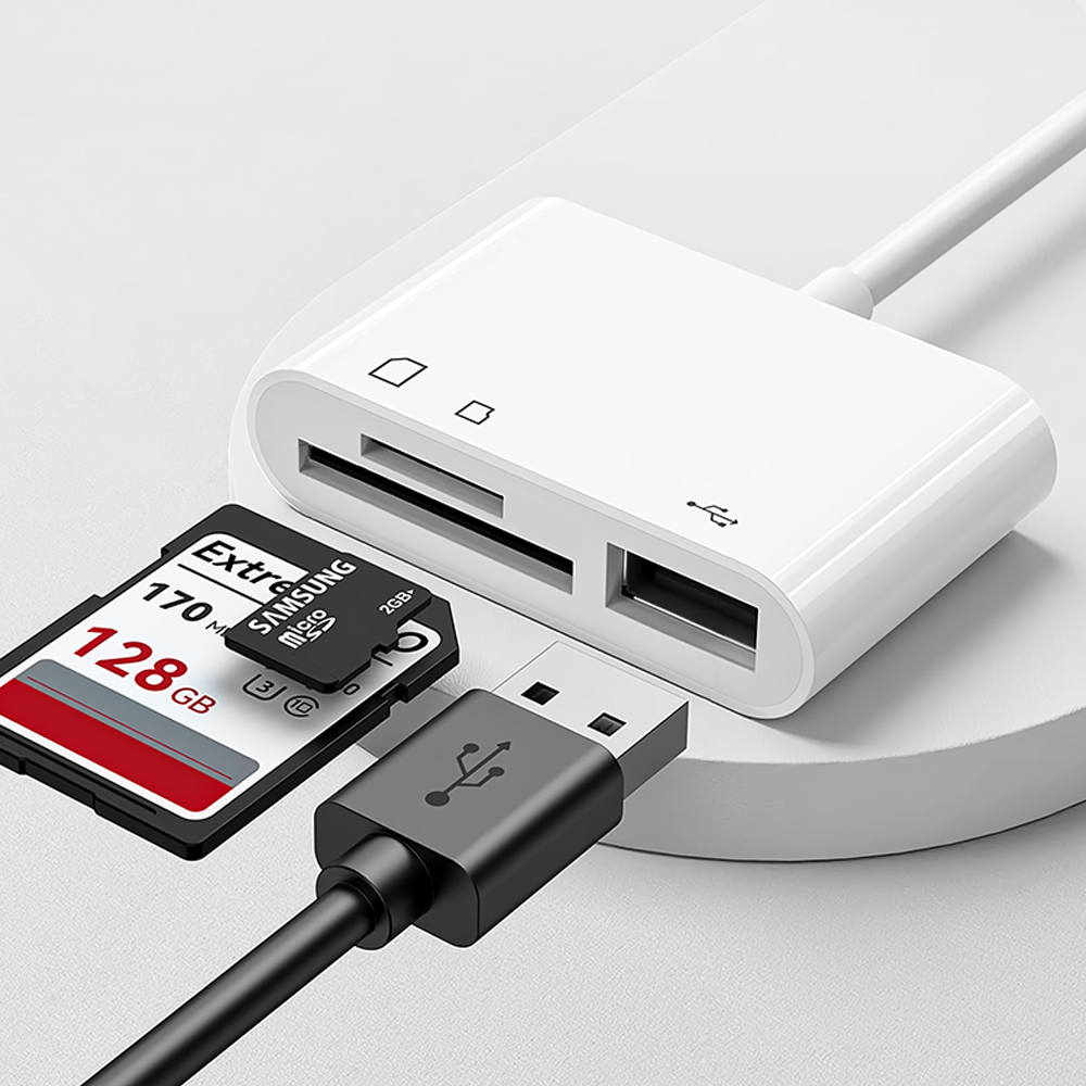 3in1 SD카드 리더기 C타입 USB 케이블 멀티 리더기