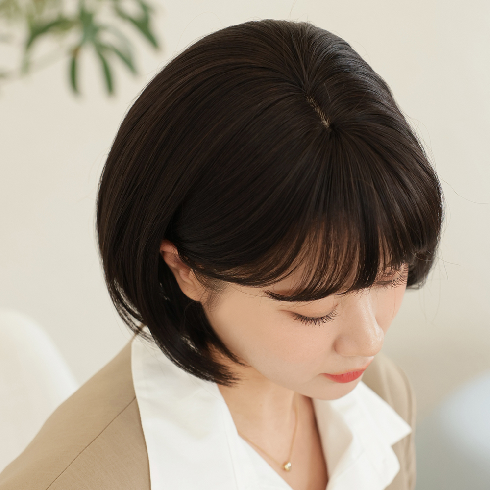 항암 여자가발 단발 머리 통가발 인모믹스 - 상세 이미지 5
