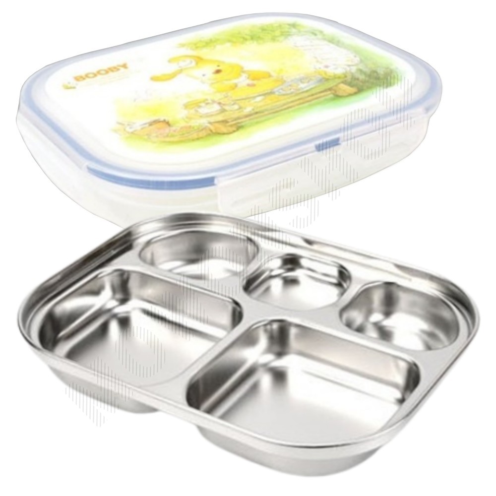 뚜껑있는식판 아이 어린이집 초등 주니어 유아 스텐 식판