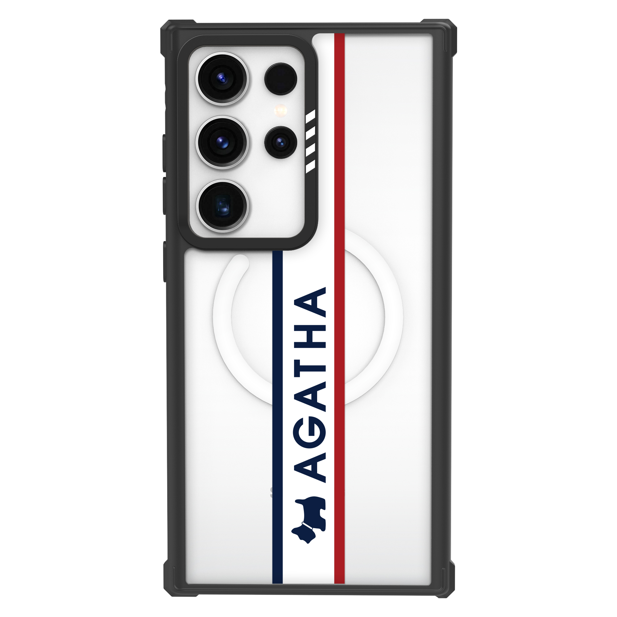 갤럭시 S24 울트라 아가타 시그니처 임팩트 맥세이프 디자인 투명 범퍼 휴대폰 케이스 시그니처 네이비