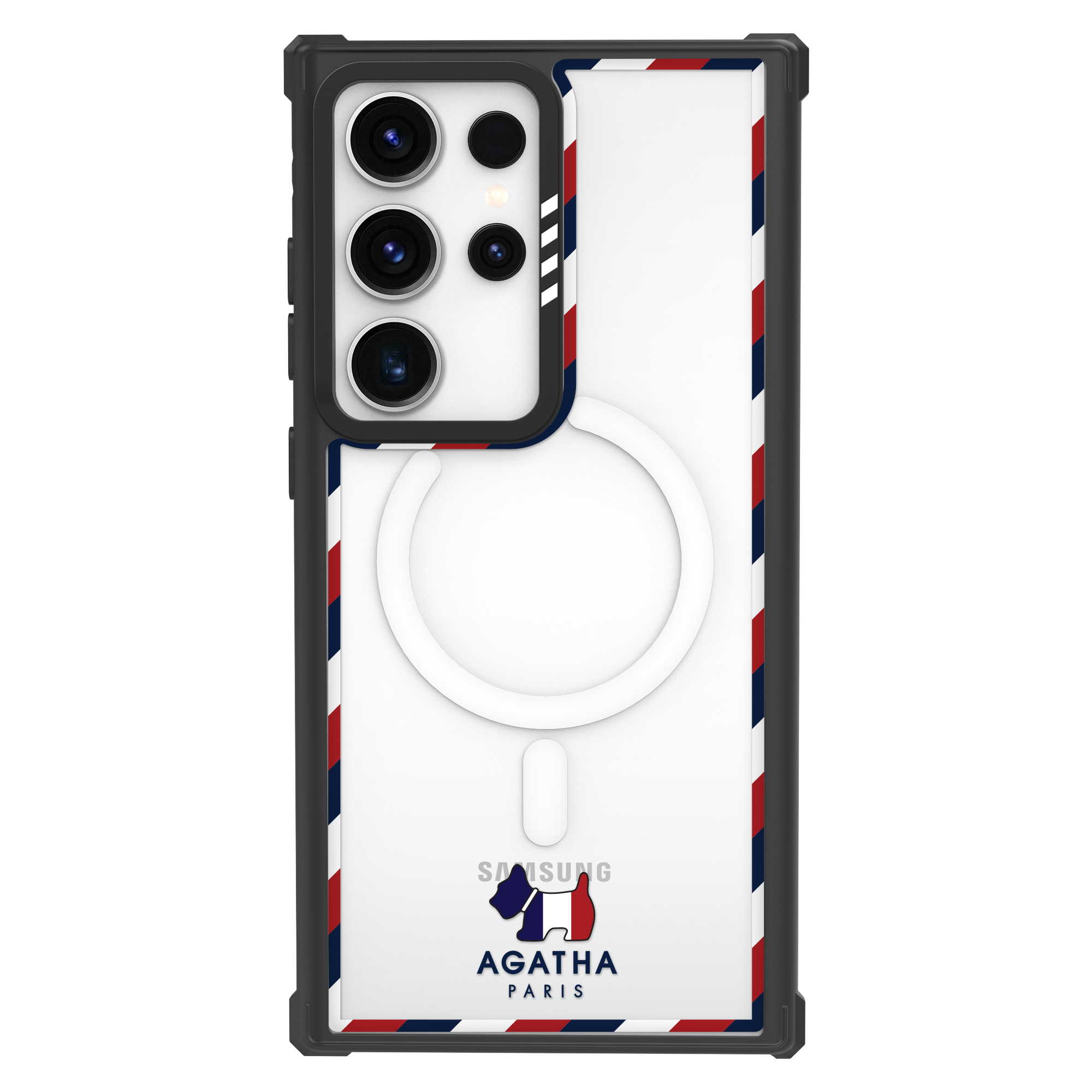 갤럭시 S24 울트라 아가타 시그니처 임팩트 맥세이프 디자인 투명 범퍼 휴대폰 케이스 시그니처 네이비