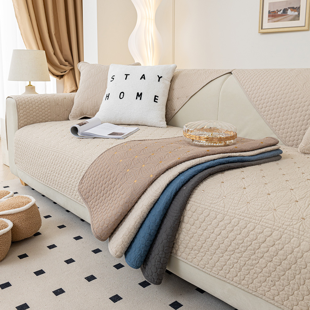 넓은 쇼파패드 순면 돌소파 매트 토퍼 논슬립 깔개 방석 러블리벌룬오프화이트 70x150