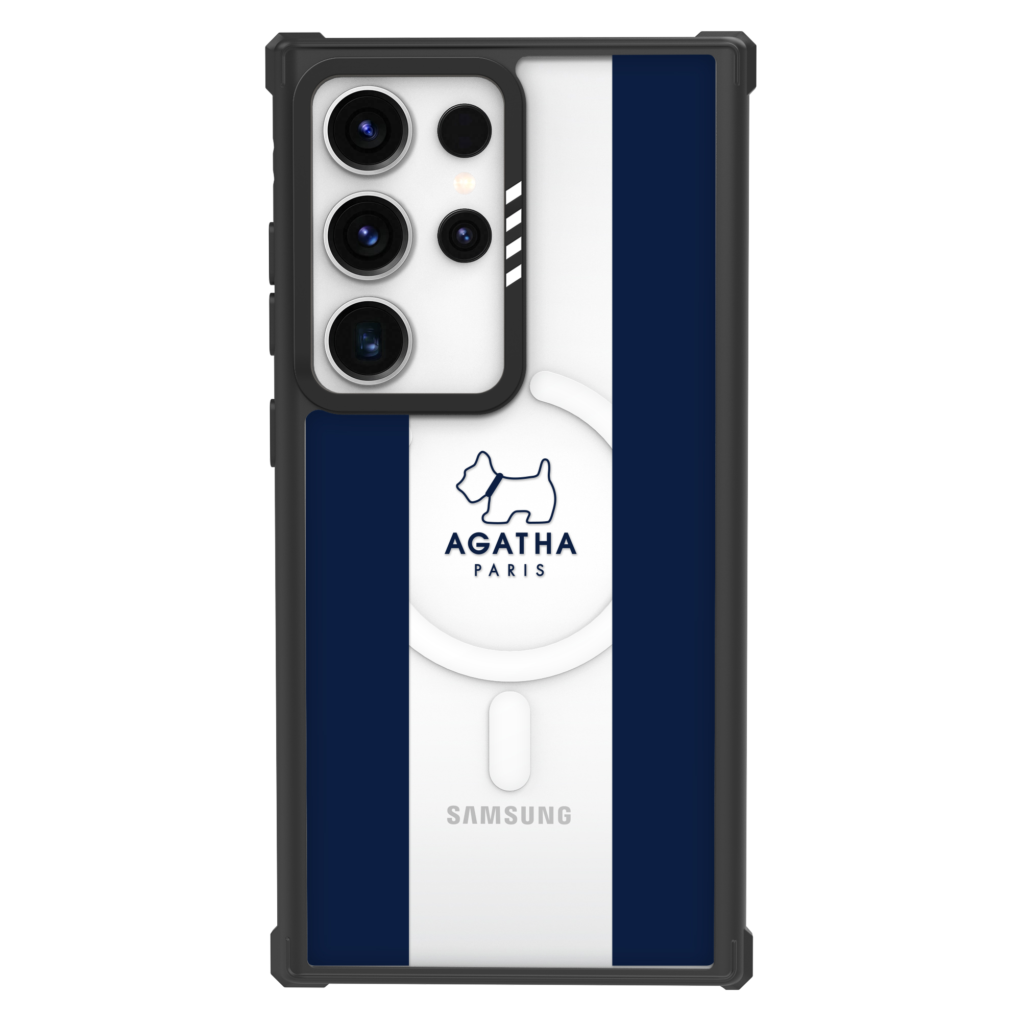 갤럭시 S24 울트라 아가타 시그니처 임팩트 맥세이프 디자인 투명 범퍼 휴대폰 케이스 시그니처 네이비