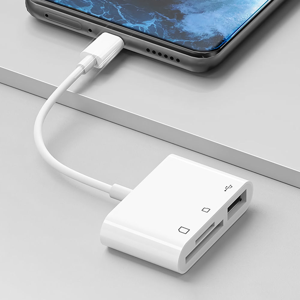 3in1 SD카드 리더기 C타입 USB 케이블 멀티 리더기