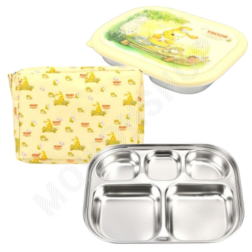 뚜껑있는식판 아이 어린이집 초등 1인 유아 스텐 식판 세트