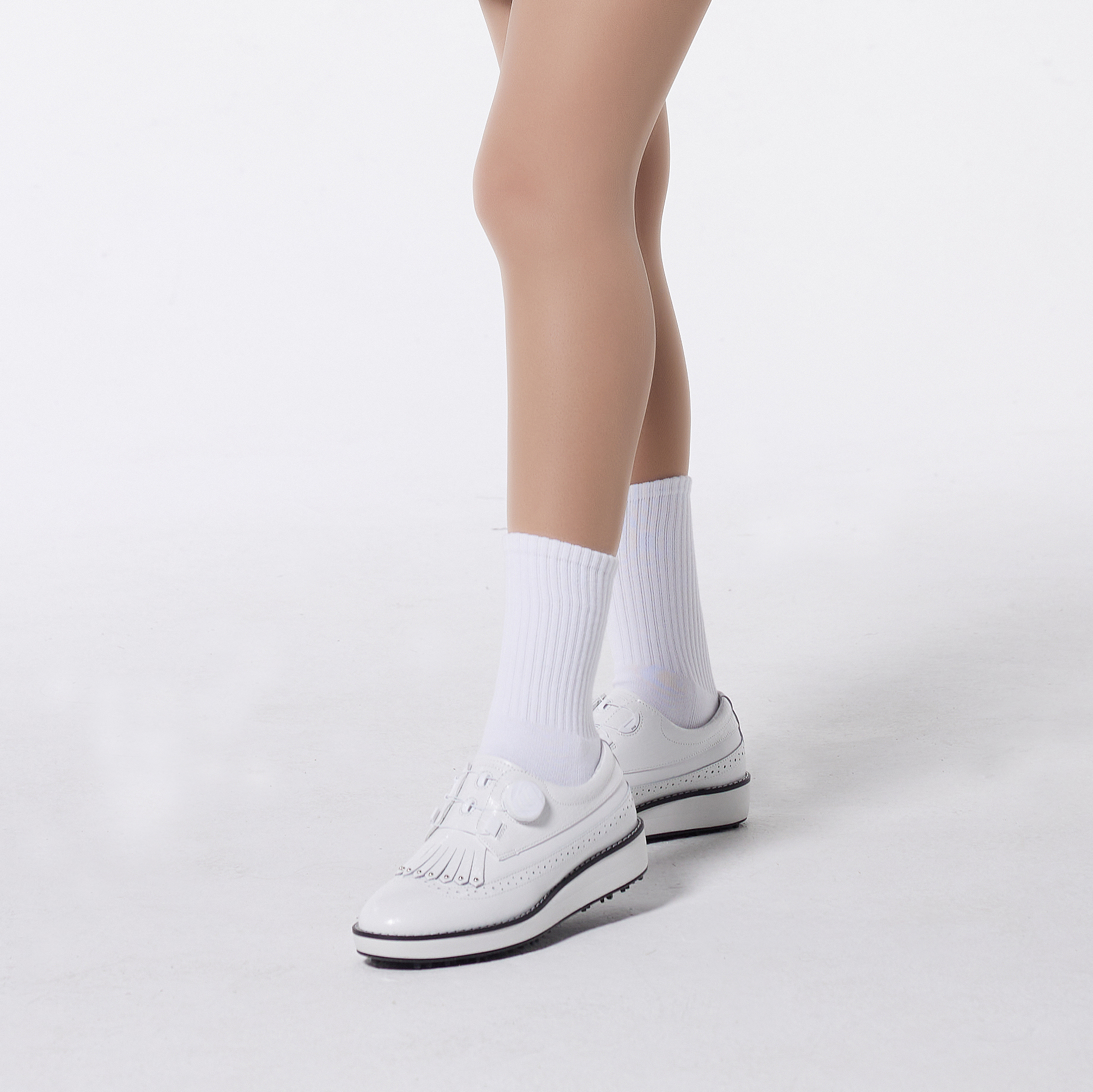 여성 보아 골프화 다이얼 스파이크리스 소가죽 수제화 태슬 이미지 6