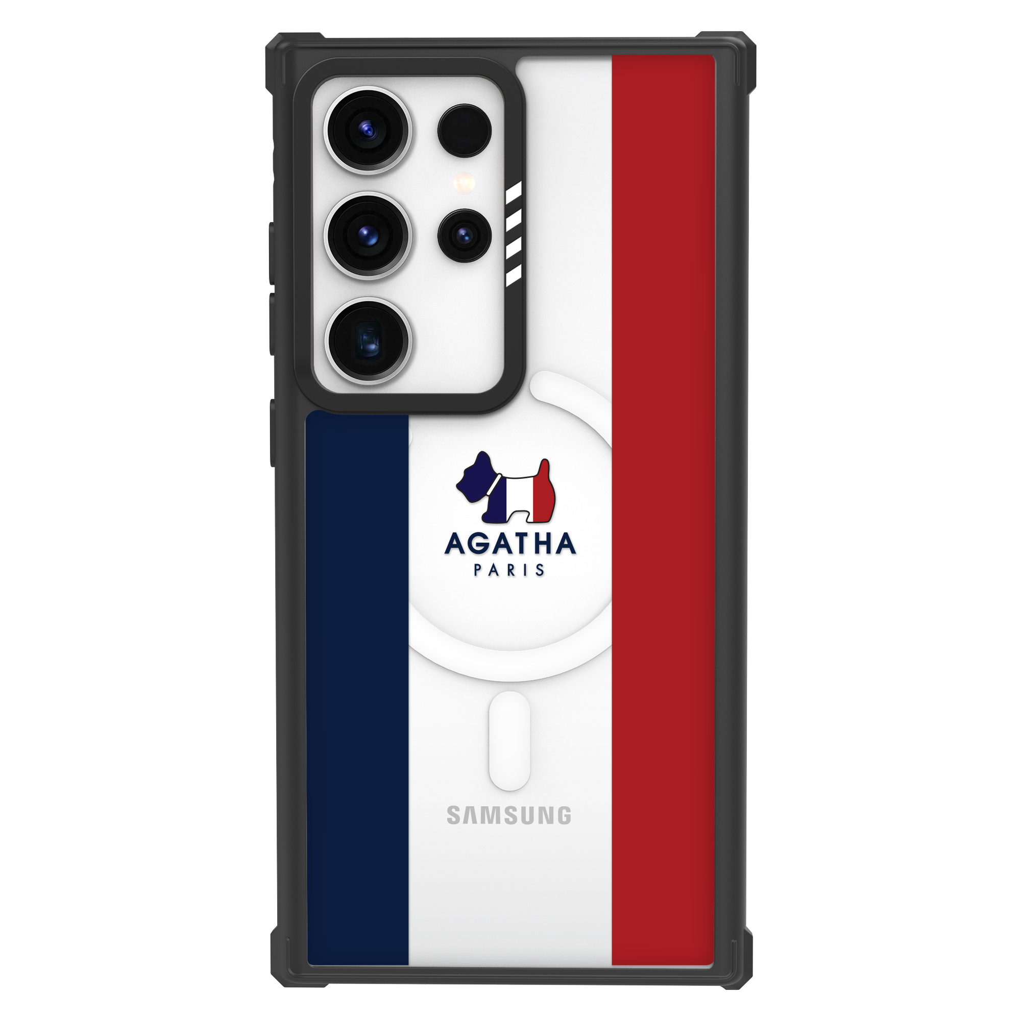 갤럭시 S24 울트라 아가타 시그니처 임팩트 맥세이프 디자인 투명 범퍼 휴대폰 케이스 시그니처 네이비