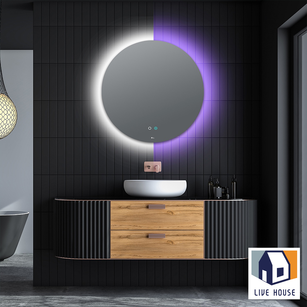 LED 욕실 거울 조명 화장실 원형 살균 거울 조명 간접등 700파이