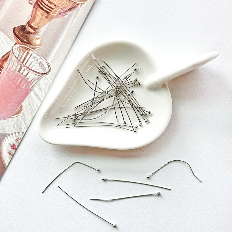 (DIY) 실버 0.5mm 볼핀 비즈공예 부자재 귀걸이 재료(약200개) 이미지 7