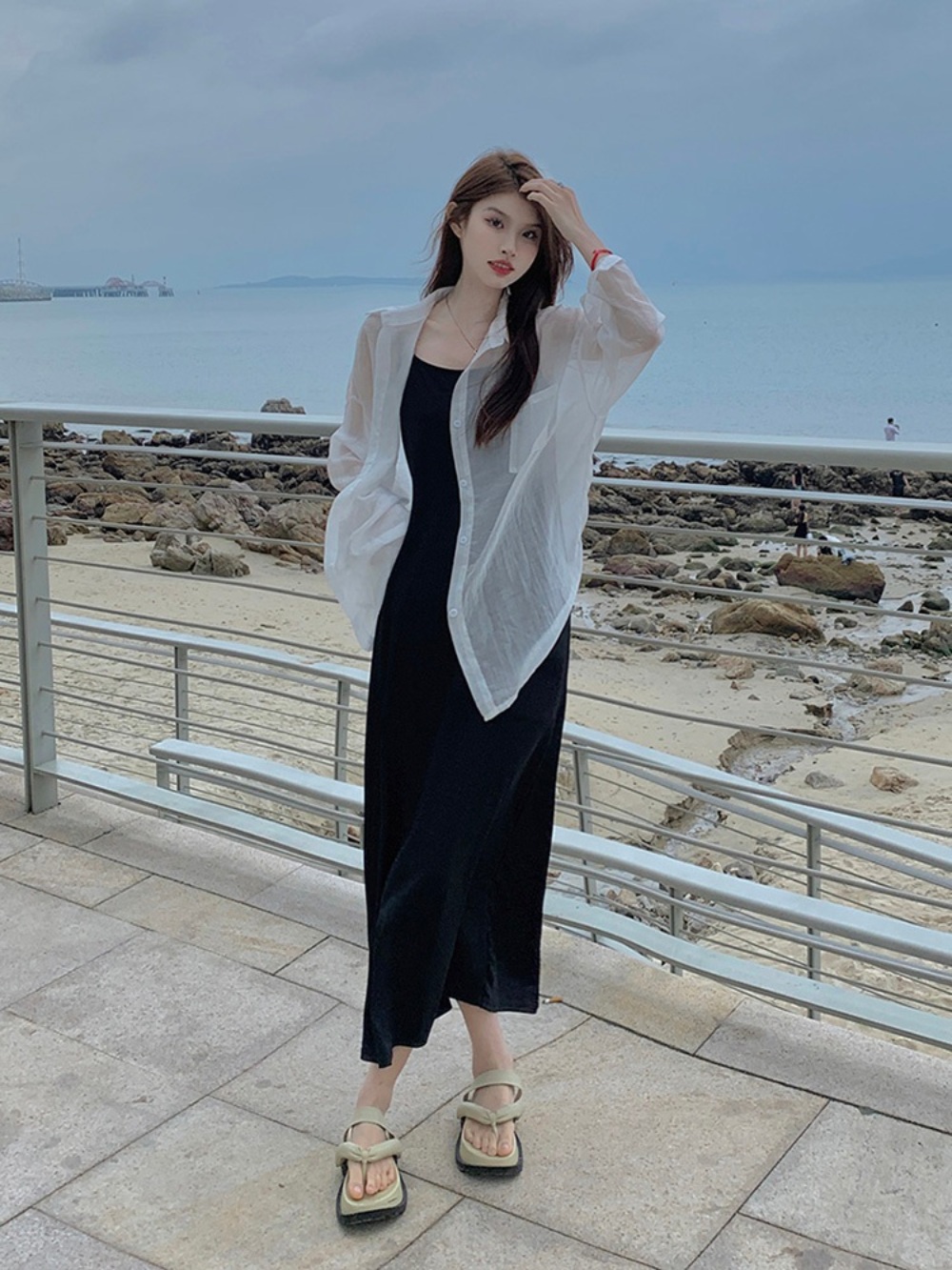 하이드 1회 이보영 나문영 원피스셔츠 세트 하객룩 여름 옷 패션 의상 피도눈물도없이 하연주 - 상세 이미지 5