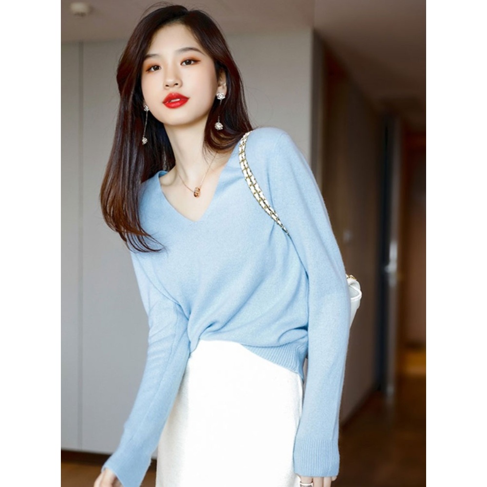 하이드 4회 이청아 하연주 브이넥 니트 루즈핏 슬림핏 옷 패션 의상 선재 업고 튀어 서혜원 - 상품 이미지