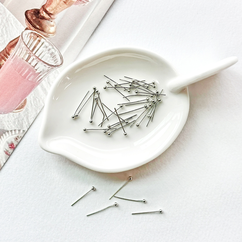 (DIY) 실버 0.5mm 볼핀 비즈공예 부자재 귀걸이 재료(약200개) - 상세 이미지 3