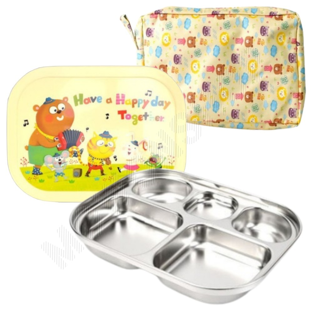 뚜껑있는식판 아이 어린이집 초등 유아 스텐 식판 개인 세트