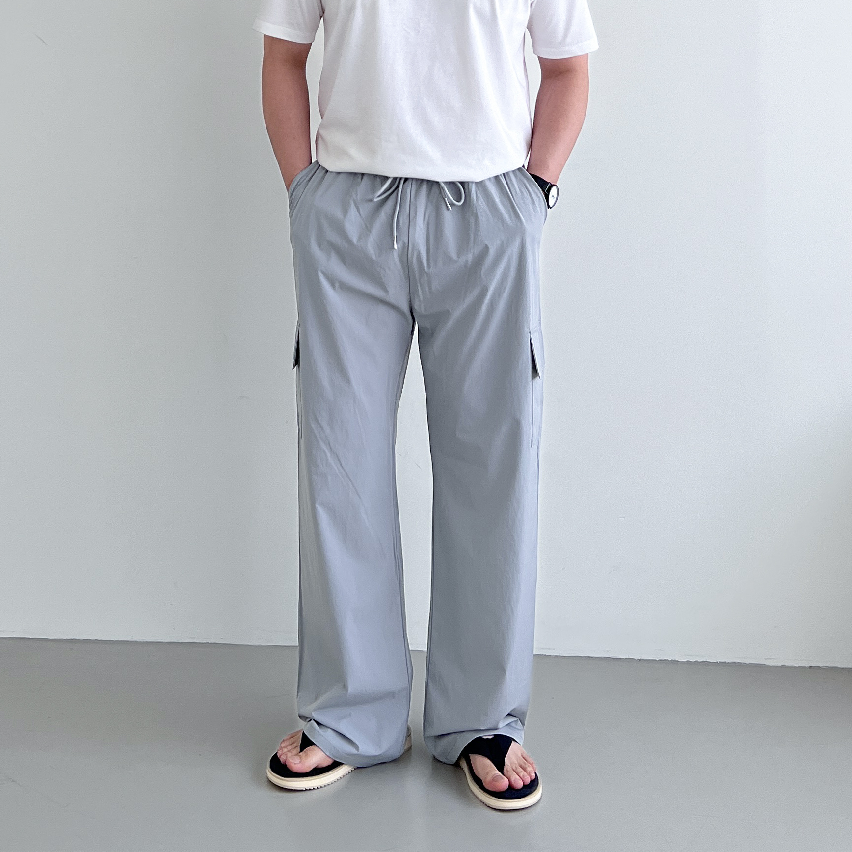 나일론카고팬츠 남자바스락바지 통큰바지 - 상세 이미지 2