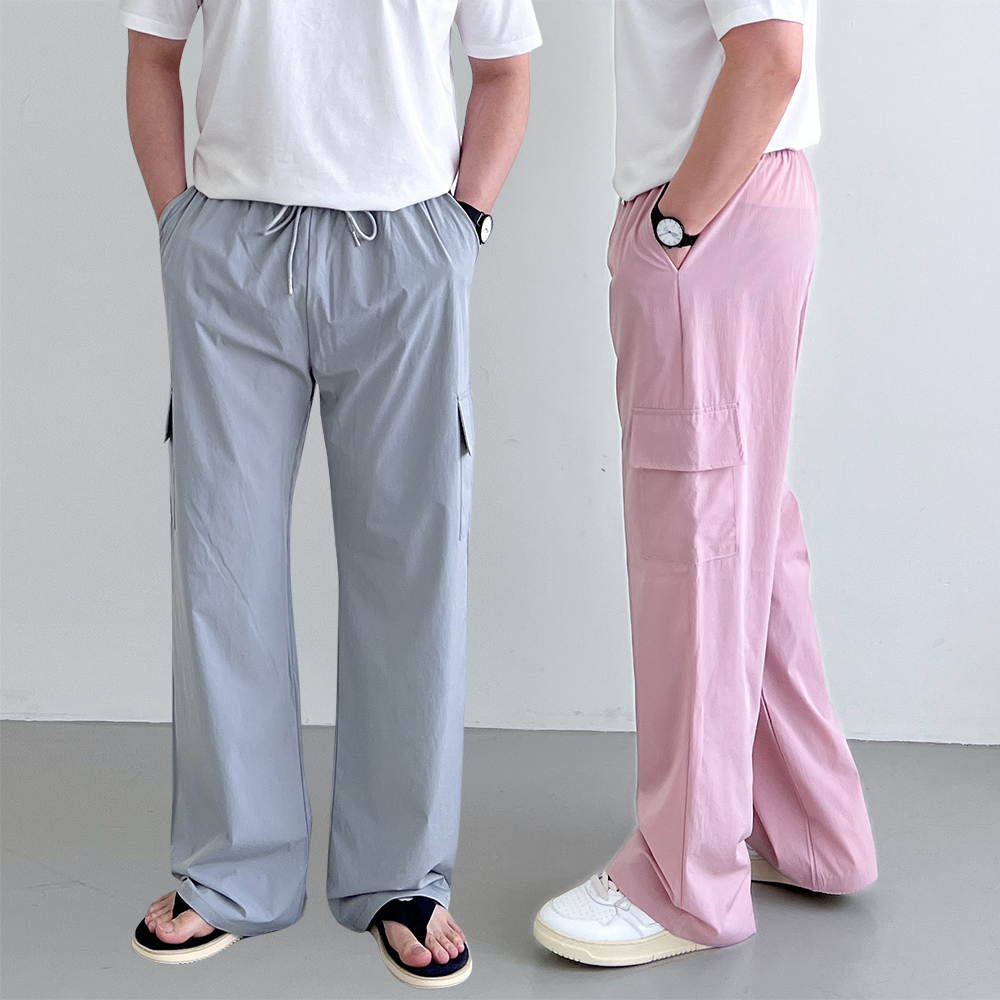 나일론카고팬츠 남자바스락바지 통큰바지 - 상품 이미지