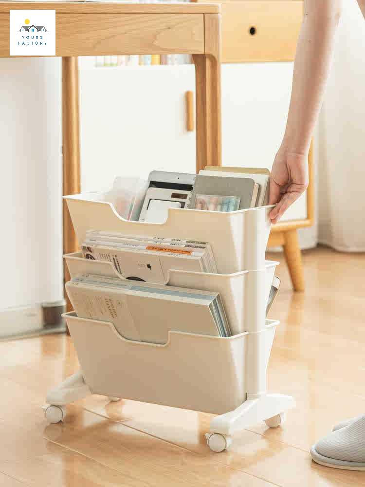 책 트롤리 수납함 이동식 미니 책꽂이 정리함 - 상세 이미지 3