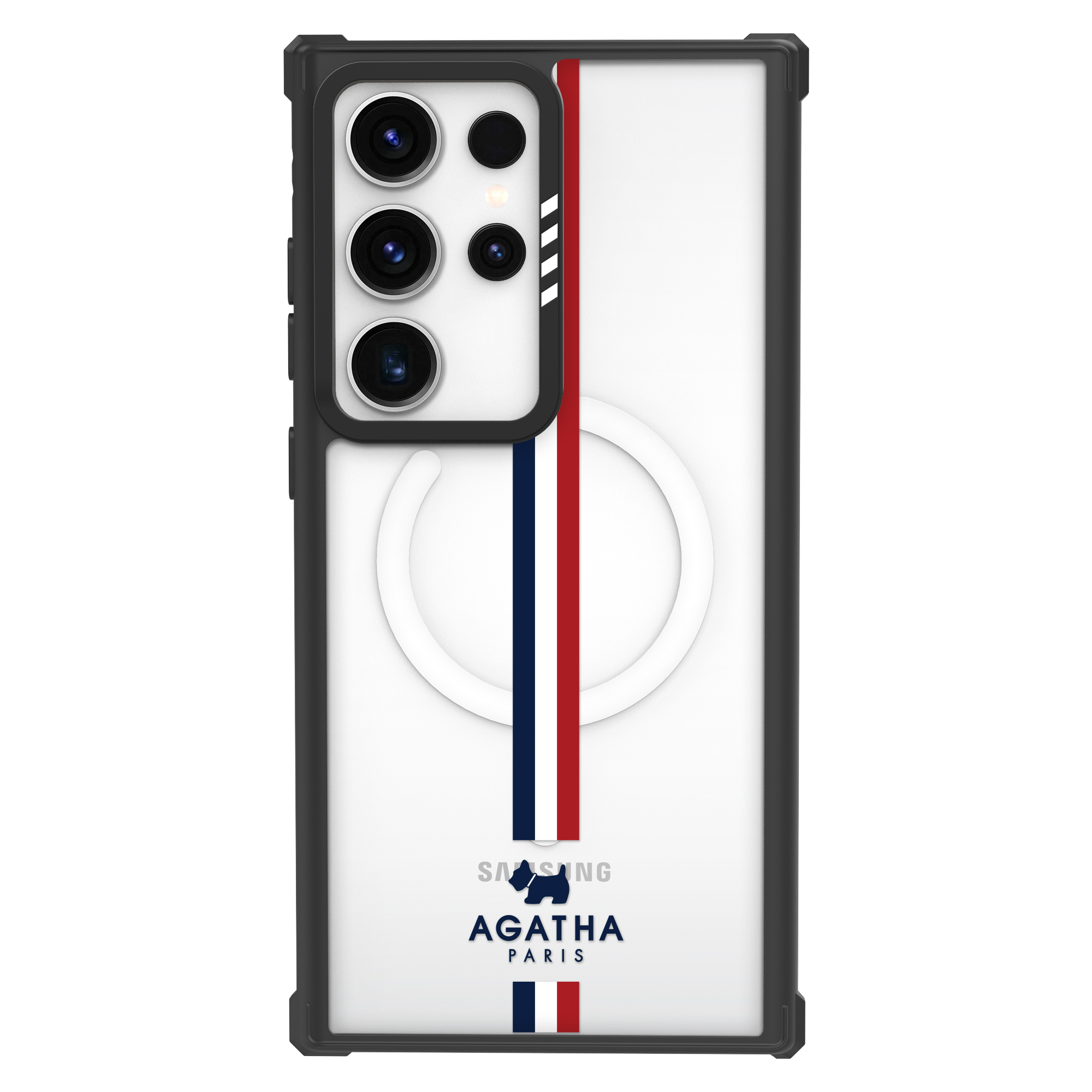 갤럭시 S24 울트라 아가타 시그니처 임팩트 맥세이프 디자인 투명 범퍼 휴대폰 케이스 시그니처 네이비