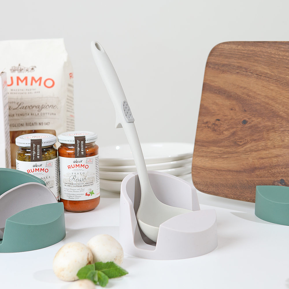 크린리빙 실리콘 국자 냄비뚜껑 조리도구 받침 거치대 2color