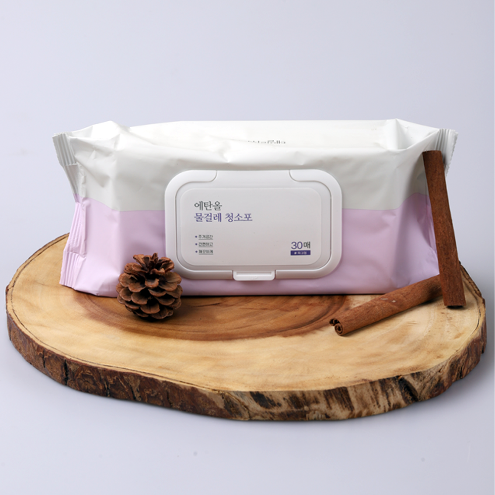 에탄올 물걸레청소포 특대형 6팩(180매) 인덕션클리너 세정티슈 병원용품 살균 청소