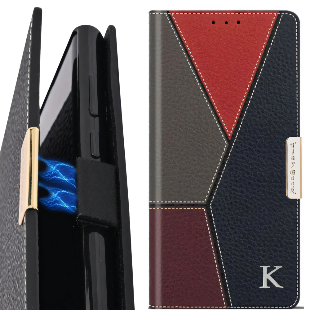 사파 천연소가죽 마그네틱 플립형 지갑 케이스 그레이, 갤럭시 노트20