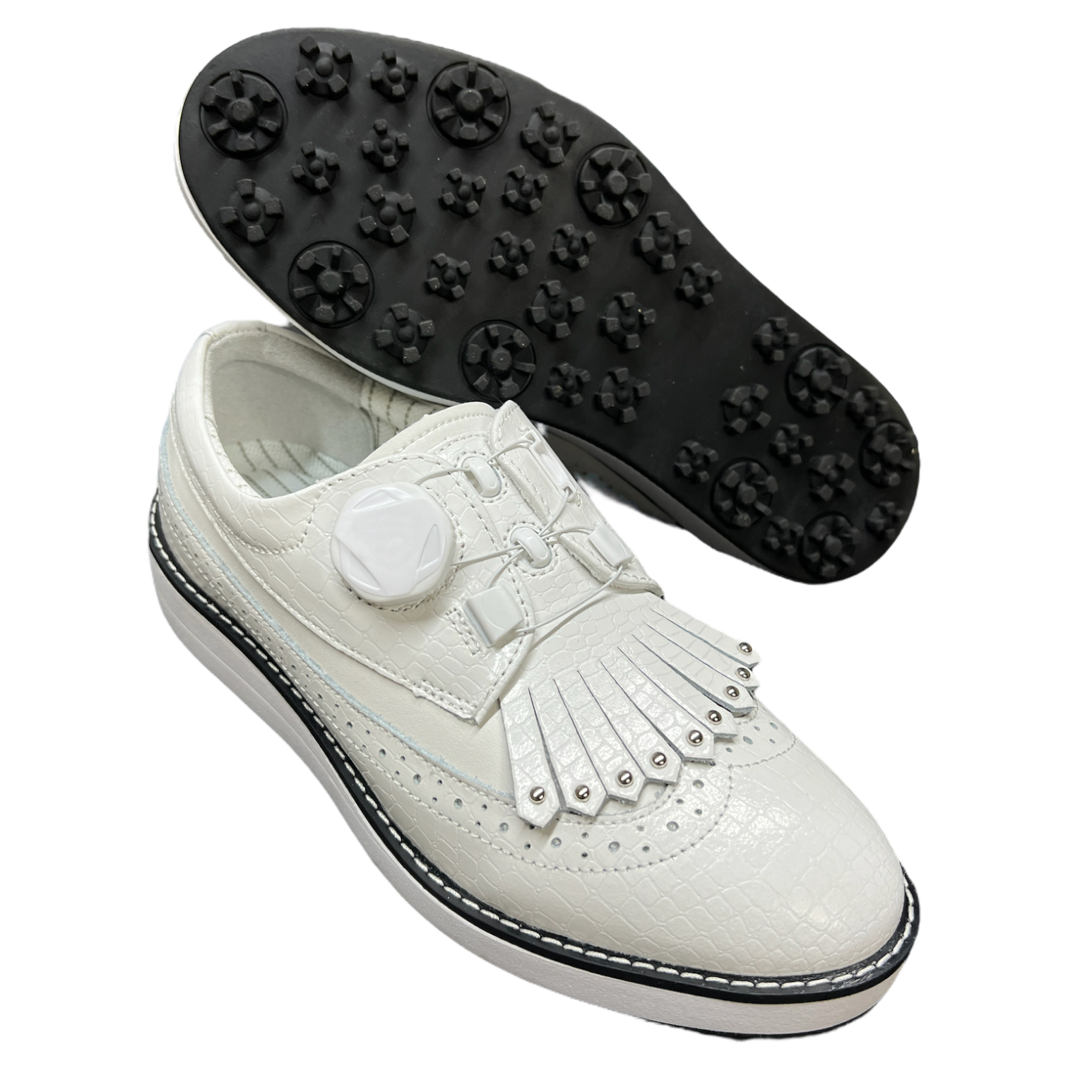 여성 보아 골프화 다이얼 스파이크리스 소가죽 수제화 태슬 - 상세 이미지 5