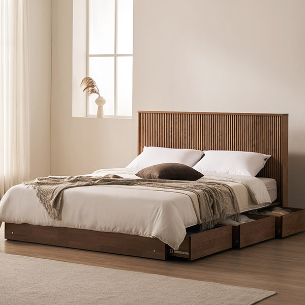 스칸디아 몬트리올 프리미엄 국내제작 템바보드 원목 호텔 수납침대 / 매트리스 제외 SS