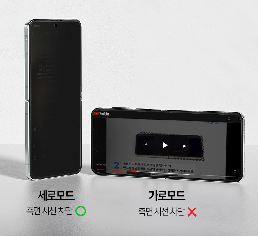 갤럭시 Z플립5 사생활보호필름 플립4 3 내부 액정보호 - 상세 이미지 5