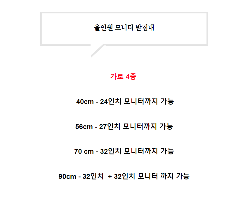 듀얼 모니터 받침대 선반 받침 원목 컴퓨터 서랍 40cmx8cm 화이트 - 상세 이미지 2