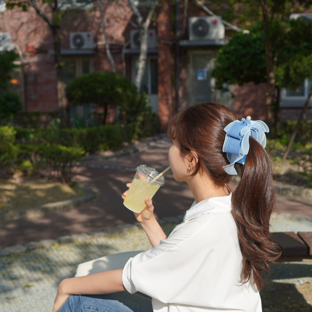 포니진주 포인트 청리본 바나나 집게핀 자동핀 - 상세 이미지 5
